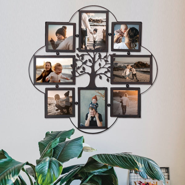 Homebeez 8-Opening Photos Memories Wall Hanging Collage Picture Frame Multi Family Picture Frame Set Modern Landscape Wall Decor for Home an