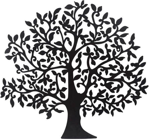 Homebeez Large Metal Family Tree of Life Rustic Decorative Wall Hanging Artwork